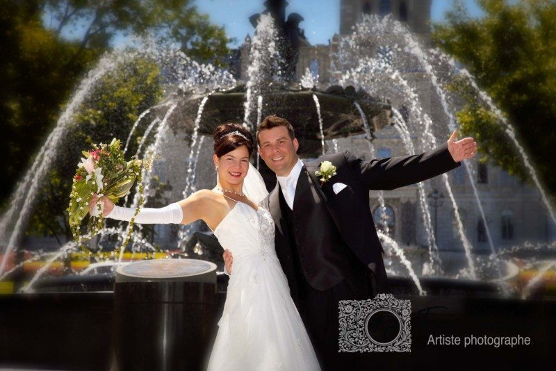 Marriage photo couple fontaine Québec